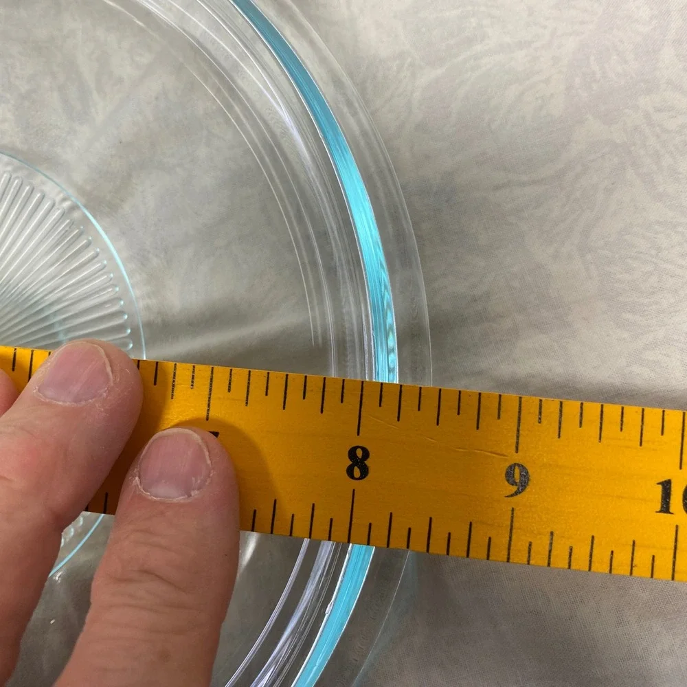 Vintage Pyrex G1C Starburst Blue Tint Clear Glass Replacement Lid 9